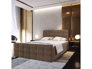 Lit avec rangement 180x200 cm <strong>MASSENO</strong> <strong></strong> coloris marron