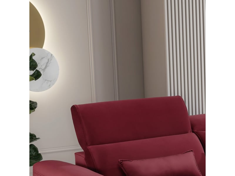  Canapé d'angle convertible rouge angle droit 4 places fable  - Conforama D