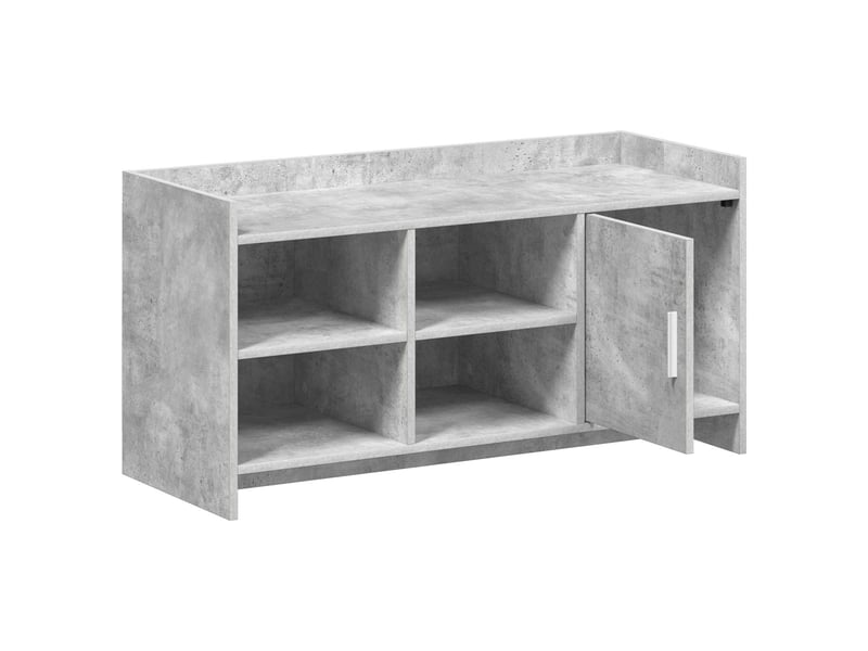 Meuble à chaussure, cabinet à chaussures avec porte gris béton 100x39,5x51 cm  - Conforama D