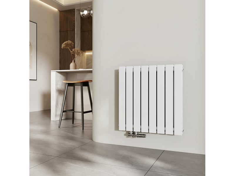 Emke radiateur eau chaude en acier tube plat radiateur mural blanc 63 x 61,6cm 805w double couche - Conforama B