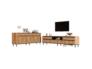 Meuble tv coloris bicolore 180 cm <strong>WISHDOR</strong>  <strong></strong>