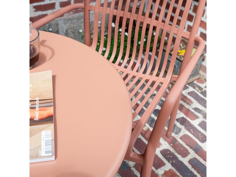 Ensemble de jardin en résine et acier terracotta 2p paloma 601016 - Conforama C