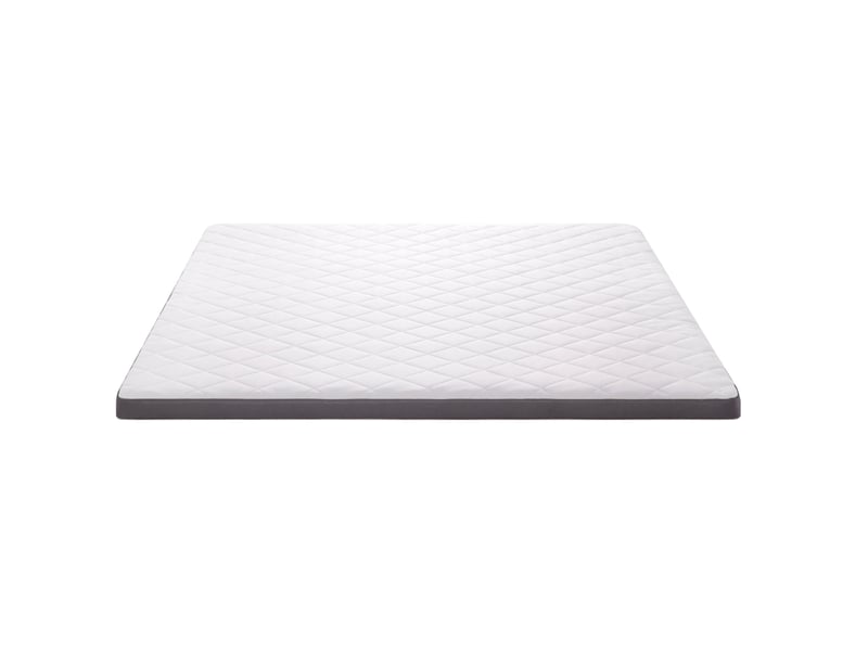  Matelas double 140x200x7 cm h3 en mousse blanc et gris, 7 zones de soutien sur les deux faces pour la chambre  - Conforama D