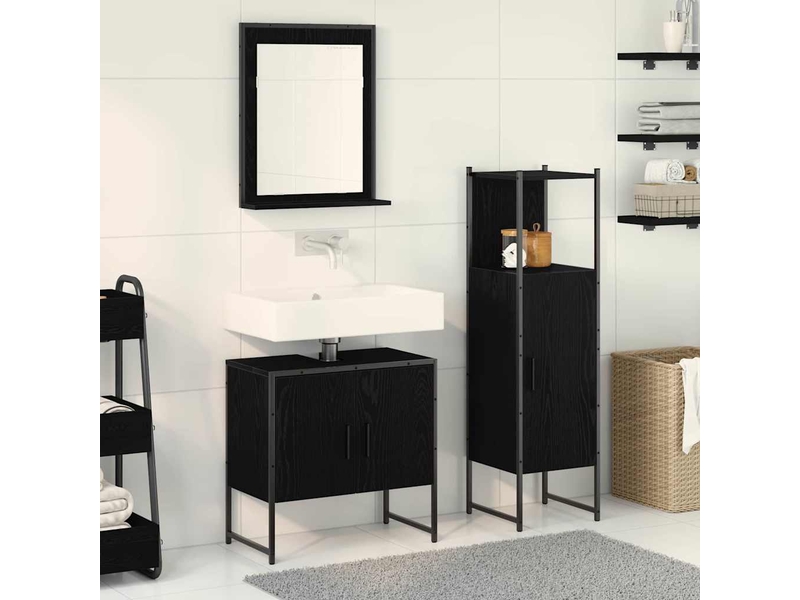  Ensemble de mobilier de salle de bain 3 pc noir cf64411  - Conforama B