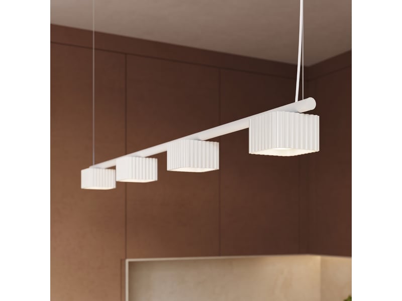  Lustre riff 4 blanc gx53 aluminium moderne 208x122x10cm SL.3034 - Conforama D