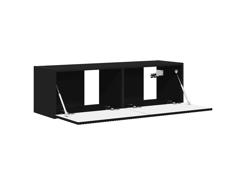  Meuble tv - banc tv - meuble de rangement mural 98 x 31 x 29,5 cm noir bois d'ingénierie  - Conforama E