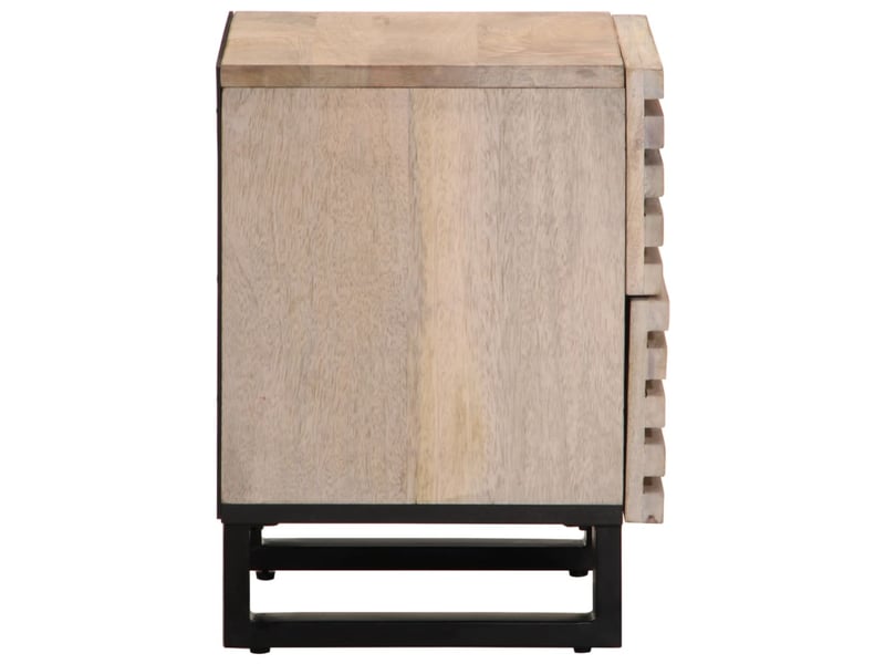  Lot de 2 tables de chevet - cabinet de chevet - table de nuit 40x34x46 cm bois manguier massif blanchi  - Conforama D