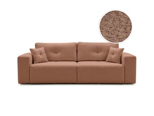 Canapé droit convertible LOUNGITUDE CELINE 3 places Tissu orange avec coffre de rangement