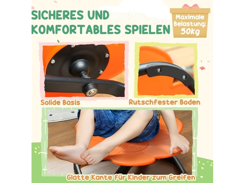  Siège rotatif sensoriel enfant 55 x 55 x 26 cm orange en plastique, équilibre et coordination dès 3 ans  - Conforama D