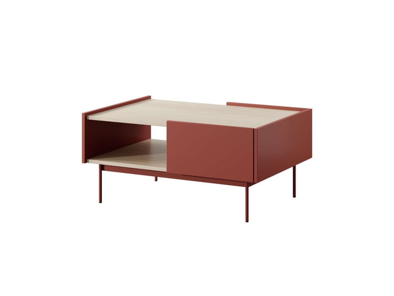 Table basse vivaro 2 tiroirs en bois - rouge brique VIVARO - Conforama E