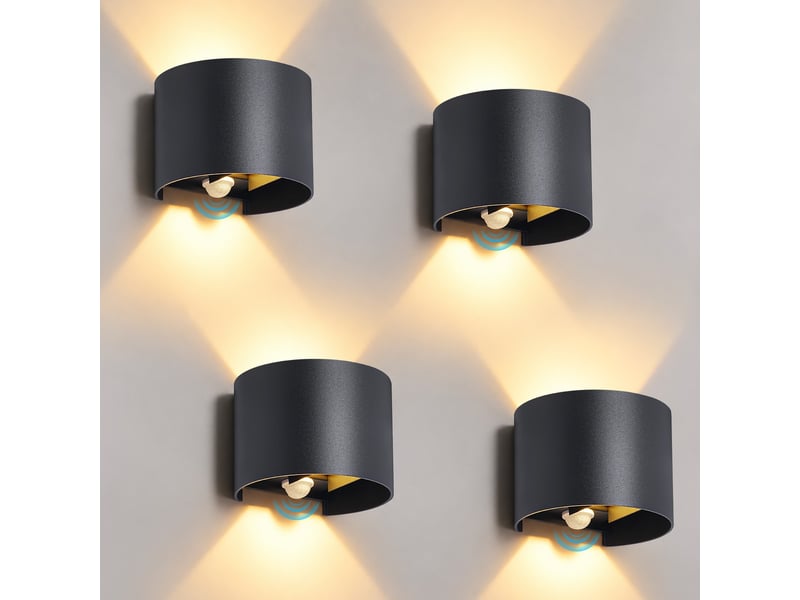  Zmh applique murale led noire 3000 k appliques murales d'extérieur ip54 éclairage up down pour l'entrée ZMH - Conforama B