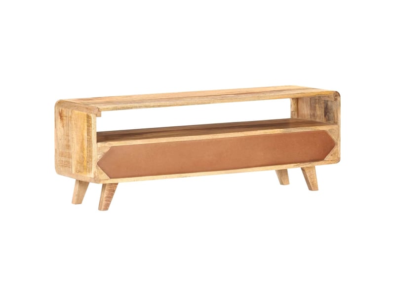  Meuble tv - banc tv - meuble de rangement 117x30x41 cm bois de manguier massif brut  - Conforama D