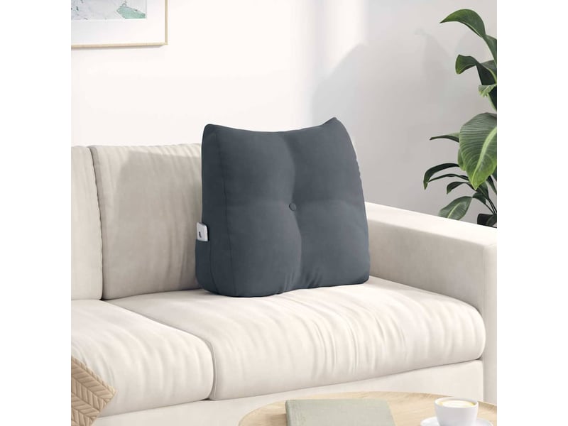Coussin de dos, coussin de dossier gris foncé 45 x 24 x 50 cm velours cf54718 - Conforama B