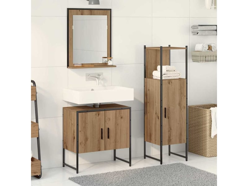  Ensemble de mobilier de salle de bain 3 pc marron cf64396  - Conforama B