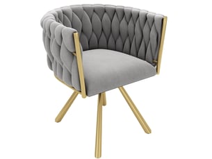 Lot de 4 chaises de salle à manger pivotantes,59x54x72 cm,velours,gris et doré