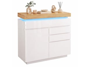 Buffet 2 porte(s) 3 tiroir(s) - 110 cm coloris blanc