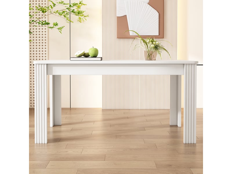  Table à manger rectangulaire imitation chêne pieds robustes design contemporain  - Conforama B