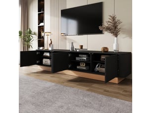 Meuble tv coloris noir 200 cm <strong></strong> <strong></strong>