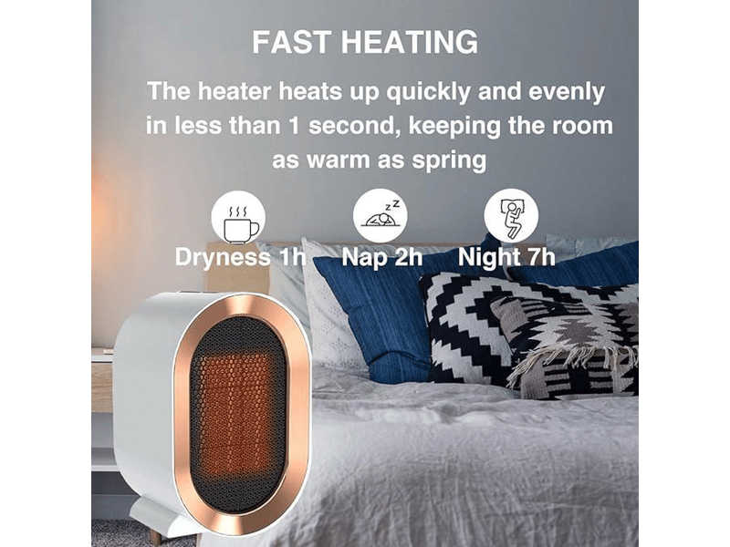  Ventilateur électrique intelligent haute puissance 1200w ptc, chauffage en céramique pour la maison, rose  - Conforama E