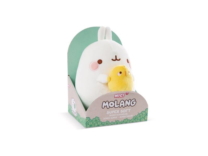  Peluche lapin molang 24 cm blanc multicolore avec poussin en boîte cadeau 1-23423703 - Conforama A