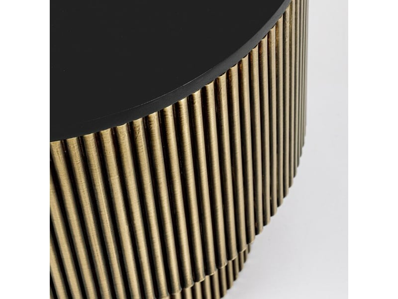  Table basse chic noir et or ronde 50 cm dorado  - Conforama D