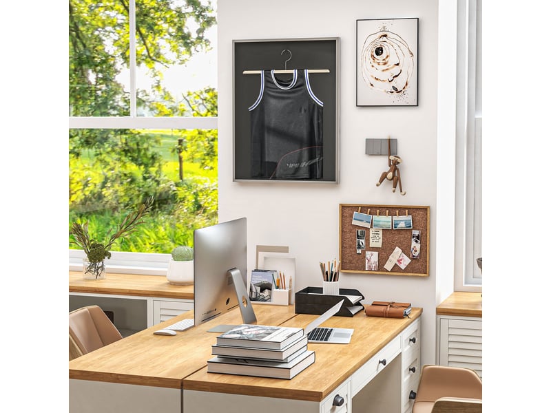  Frame box t-frame cadre aluminium pour maillot porte acrylique doublure interne feutre 70 x 90 cm  - Conforama D