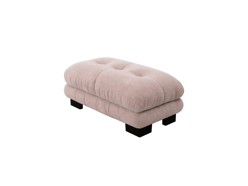  Canapé pouf 112x68 cm - repose-pieds rembourré - mousse haute résilience - chenille - rose  - Conforama A