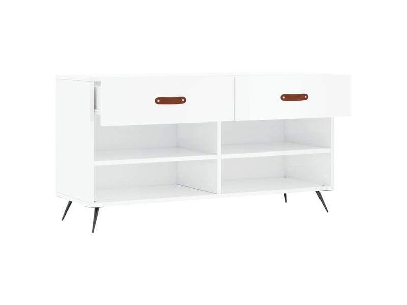 Banc à chaussures blanc brillant 102x35x55 cm bois d'ingénierie shl2712  - Conforama E