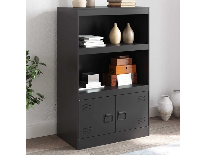  Buffet - bahut - meuble de rangement noir 67x39x107 cm acier  - Conforama B