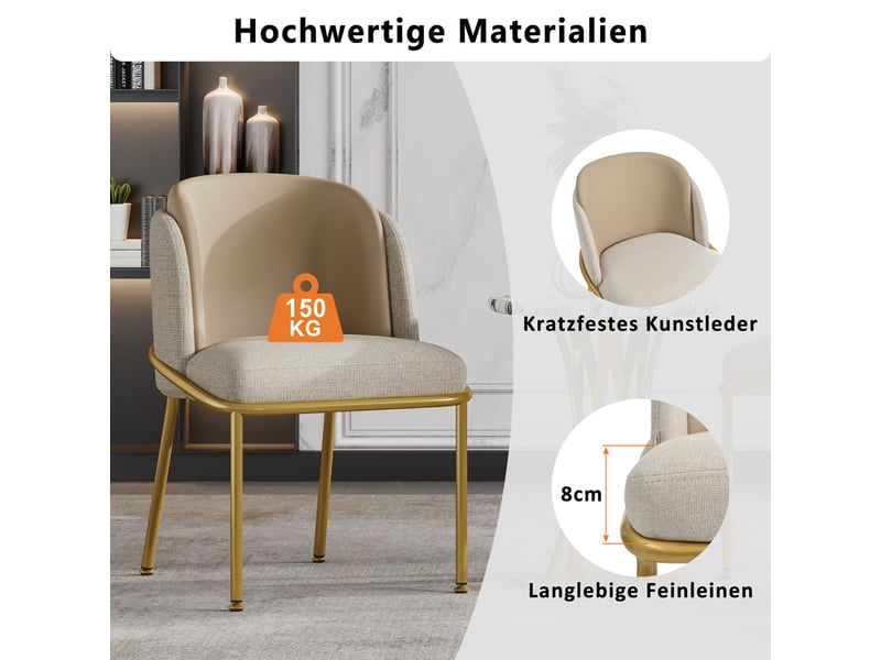  Lot de 2 chaises de salle à manger beige et kaki N651P292965D - Conforama E