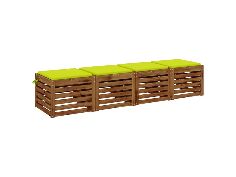 Lot de 4 coussins de siège, coussins d'assise soest 100 % polyester vert vif. Cf60628 - Conforama C