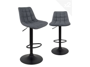 tabouret de bar assise réglable en hauteur <strong>KAYELLES</strong> - gris hauteur d'assise 81 cm vendu Par paire