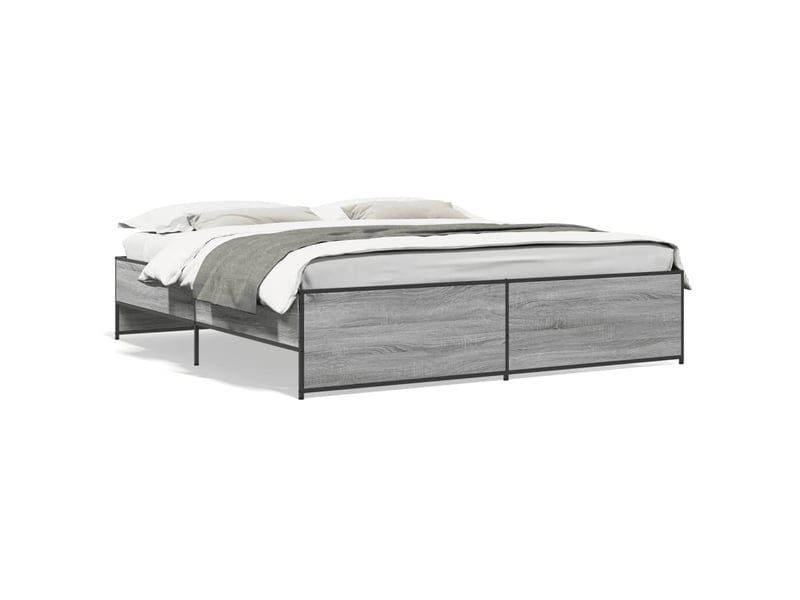  Lit double- lit adulte -  cadre de lit sans matelas sonoma gris 200x200 cm  - Conforama A