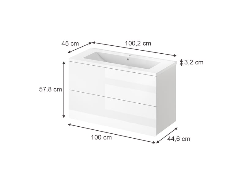  Vicco meubles bain, blanc haute brillanceblanc, 2 pièces  - Conforama B