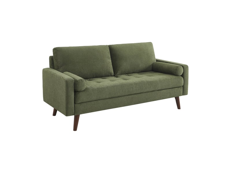 Canapé tissu chenille capitonné 3 places kaki - ivar - Conforama A