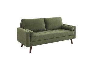 Canapé droit fixe 3 places Tissu vert