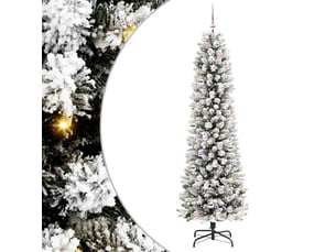 Sapin de noël - arbre de noël artificiel blanc 210 cm pvc, métal et plastique