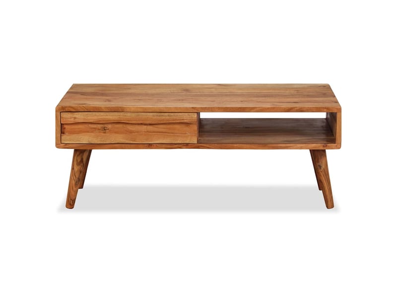  Table basse - table de salon - table à café bois massif avec tiroir sculpté 100x50x40 cm  - Conforama A