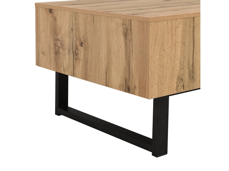 Table basse multifonction 100×50×40 cm – bois et métal, rangement caché, style contemporain - Conforama E