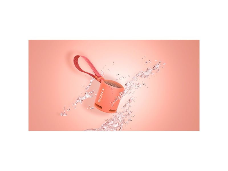  Enceinte bluetooth portable extra bass 5 w ip67 corail rose cylindrique avec micro mains libres autonomie 5 h  - Conforama C