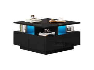 Table basse carré(e) coloris noir MEUBLIV - 70 cmx70 cm