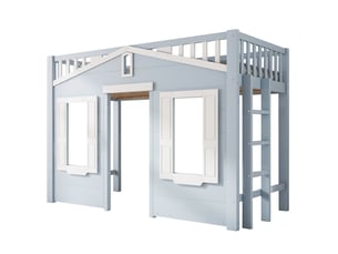 Lit mezzanine 90x200 cm SOGEU   coloris bleu