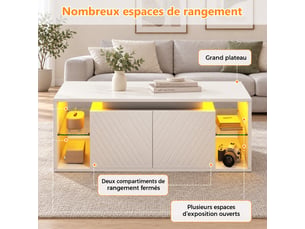 Table basse rectangulaire coloris blanc <strong></strong> <strong></strong> - 50 cmx100 cm