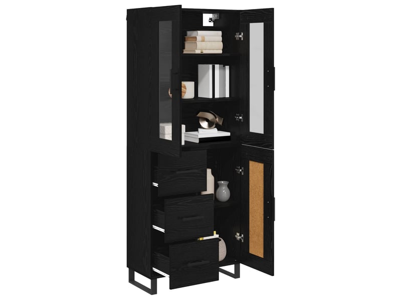 Buffet - haut armoire 2 pc chêne noir 69,5 x 34 x 180 cm - Conforama C