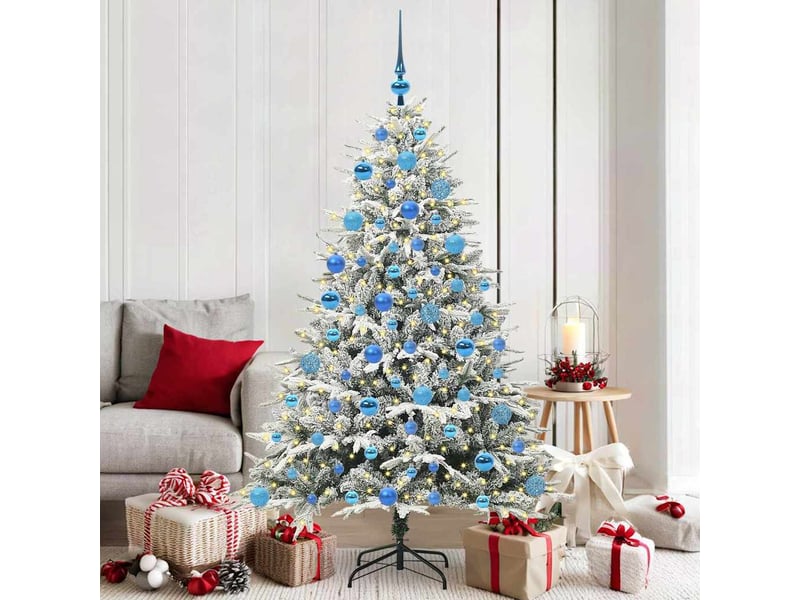  Sapin de noël - arbre de noël artificiel pré-éclairé avec ensemble de boules  - Conforama B