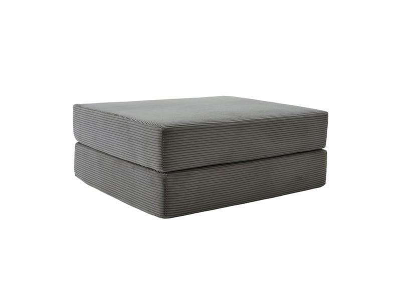  Tabouret de compression en velours côtelé doux et doux pour la peau. Avec 2 blocs de mousse haute densité pour un grand confort. Dépliable en un HFSN-1281DG - Conforama A