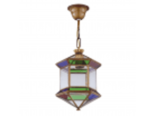 Lanterne suspension granadino hexagonale e27 bronze multicolore 21 cm