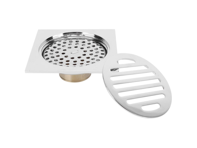  Drain carré en cuivre 10x10cm, douche de sol, anti-insectes, étanche, pour salle de bain et maison  - Conforama C