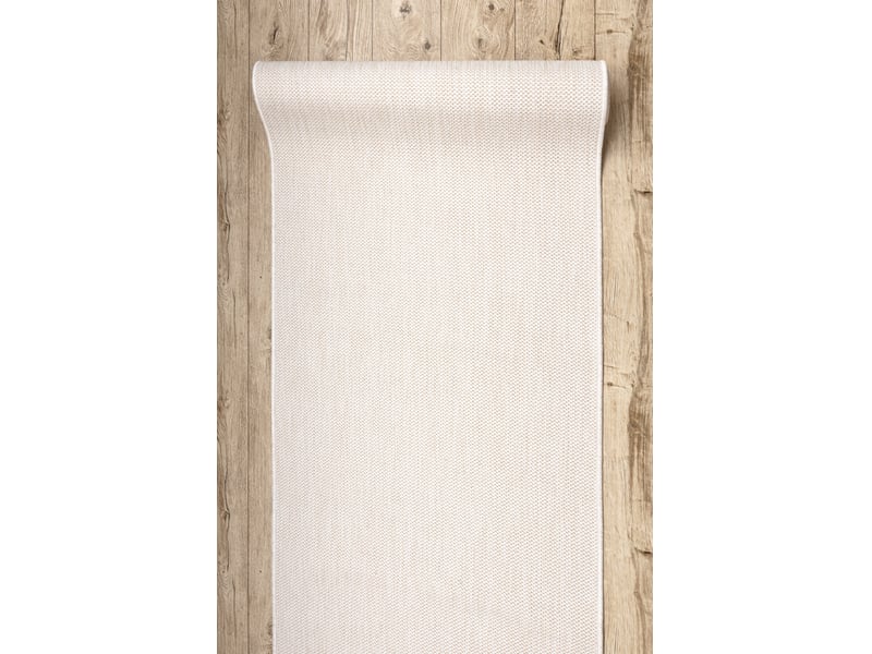 Le tapis de couloir sizal sion mélange tissé à plat crème 70cm 70x540 cm  - Conforama D