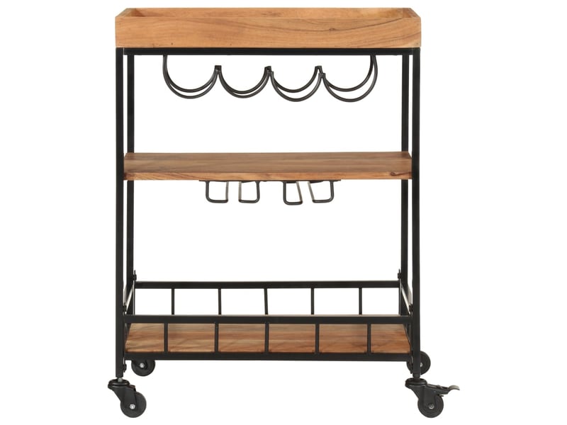  Chariot de service, chariot de bar 60x40x80 cm bois massif d'acacia et fer  - Conforama A